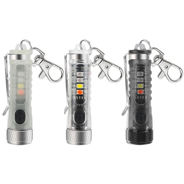 Camping XPG2 Mini linterna LED Llavero UV 395nm 400lm Luz de bolsillo (negro transparente)
