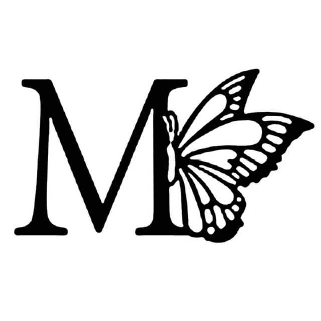 GUANGHONG Metal Butterfly Sign Butterfly Letter Sign Letter Monogram Sign Metal Monogram Letter Sign Room Decoration Butterfly Sign Gift