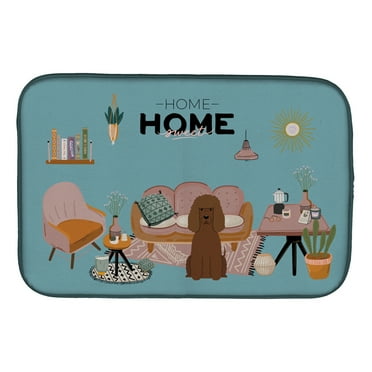Carolines Treasures CK7908DDM Irish Water Spaniel Sweet Home Dish Drying Mat 14 x 21" multicolor
