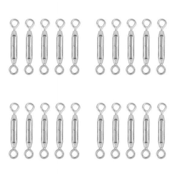 Stainless Steel 304 Eye & Eye Turnbuckle Wire Rope Tension (20Pcs)