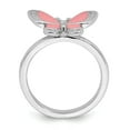thumbnail image 2 of Sterling Silver Stackable Expressions Pink Enamel Butterfly Ring - Size 7, 2 of 3