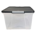 thumbnail image 2 of Homz 15 Qt Stackable Plastic Storage Container w/Snaplock Lid, Gray(4 Pack), 2 of 9