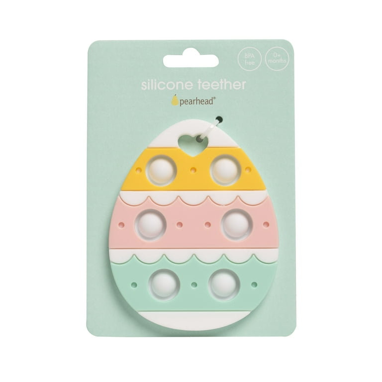 Pearhead Easter Egg Silicone Baby Teether Teething Toy for Babies