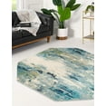 thumbnail image 4 of Unique Loom 3153827 5 x 5 ft. Avalon Chromatic Octagon Rug, Light Blue, 4 of 4