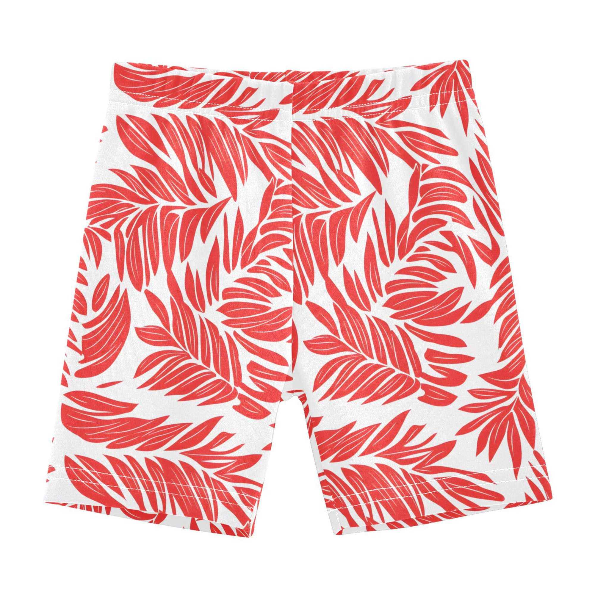 joogoo Tropical Leaf-a1 Girls Lined Shorts Bike Dance Bottoms 5T