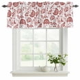 thumbnail image 2 of Boho Red Floral Valances for Windows, Decorative Rod Pocket Window Valance Curtains, Vintage Farmhouse Paisley Plant Leaf Short Curtain Drapes for Kitchen/Living Room, 2 Panels, 60" W x 18" L, 2 of 8