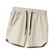 thumbnail image 1 of Pantalones cortos de entrenamiento para hombres con bolsillos con cremallera livianos cómodos pantalones cortos atléticos de gimnasio de verano para S, 1 of 8
