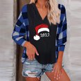 thumbnail image 1 of Pntutb Navidad moda mujer Casual manga larga Plaid señoras Sudadera con capucha tops blusa Pntutb Pntutb-4480, 1 of 5