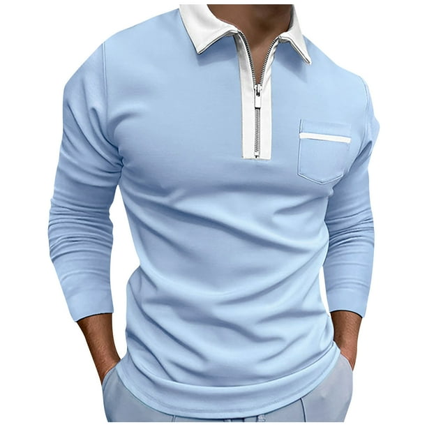 pstuiky Camisas de manga larga de invierno para hombre, Camisas casuales para hombre, con botones sólidos, cuello vuelto, manga larga y bolsillo. top de hombre xxl