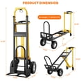 thumbnail image 3 of Huisuilinss Folding Hand Truck,3 in 1 Convertible Hand Truck Dolly,Utility Cart Platform Cart,Aluminum Moving Dolly With Wheels For Moving Warehouse Transport Appliance Delivery Travel,1PCS, 3 of 7
