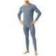 thumbnail image 2 of Conjuntos de ropa interior térmica para hombre, ropa holgada de color liso para el hogar, pantalones con bolsillos, top de manga larga con cuello redondo, conjuntos de pijama, pantalones superiores de, 2 of 4