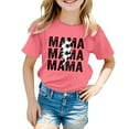 thumbnail image 1 of T-Shirts d'Été pour Filles, Imprimé Lettres, Manches Courtes, Basiques, Col Rond, Sport, Taille 3-4T, 1 of 4