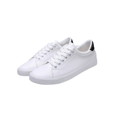 

Harsuny Womens Jogging Breathable Walking Shoes Anti Slip Lace Up Fashion Sneaker Sports Flats Trainers White Style A 8.5