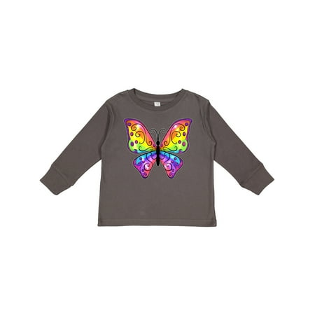 

Inktastic Butterfly with Rainbow Wings Gift Toddler Boy or Toddler Girl Long Sleeve T-Shirt