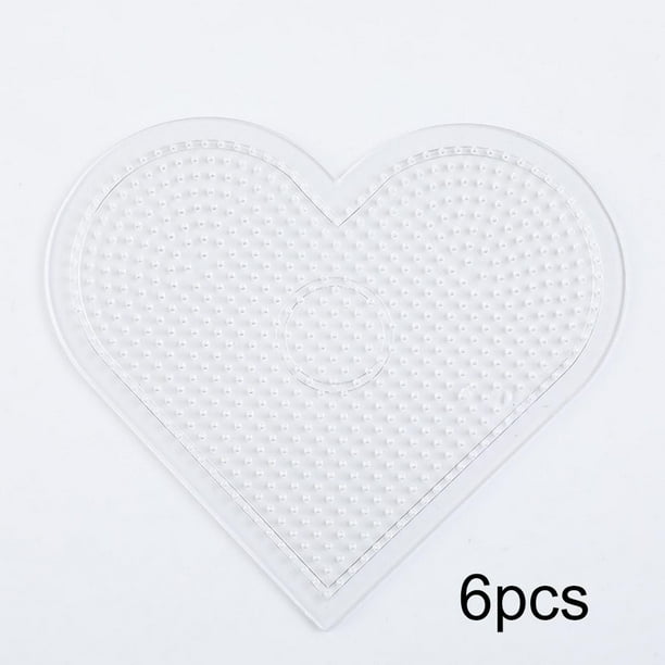 Tableros de de fusibles de 6 uds. de 5mm, plantilla de tableros perforados de plástico grande, juguetes educativos para niños, cu Corazón BLESIY Tableros de cuentas de fusibles