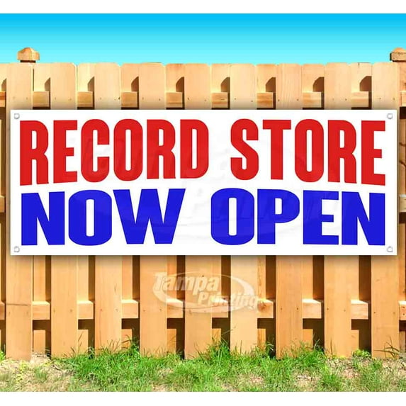 Record Store Now Open 13 oz Vinyl Banner With Metal Grommets