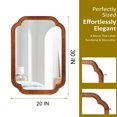 thumbnail image 5 of Yellowish Brown 20"x30" Solid Wood Rounded Corner Decorative Wall Mirror - Stylish Accent Mirror for Bedroom, Bathroom, Living Room & Entryway, 5 of 10