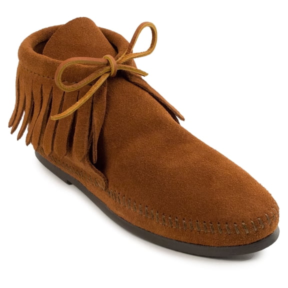 Minnetonka Women's Classic Fringe Hardsole Boots 8.5 M Brown
