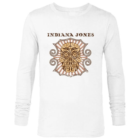 Lucasfilm Indiana Jones Golden Skull Logo - Long Sleeve T-Shirt for Men - Customized-White