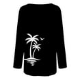 thumbnail image 3 of CLOOCL Black T-Shirts Plus Size Women Clothing Coconut Tree 3D Printed Tops Tees, 3 of 6