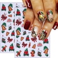thumbnail image 2 of Pegatinas navideñas para decoración de uñas BMKKOT, diseño de campanas con forma de acebo, 2 of 8