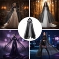 thumbnail image 6 of Hooded Sheer Cape, Black Full Length Mesh Wrap, 59.06inch, 6 of 7