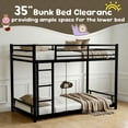 thumbnail image 3 of Alvantor Metal Bunk Bed Twin over Twin for Kids Adults, Low Bunk Bed with Guardrails and Ladder for Bedroom Black, 3 of 8