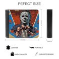 thumbnail image 2 of Michael Myers Halloween Leather Wallet for Men Women Two Fold Purse Slim Cash Card Holder Bag, 2 of 7