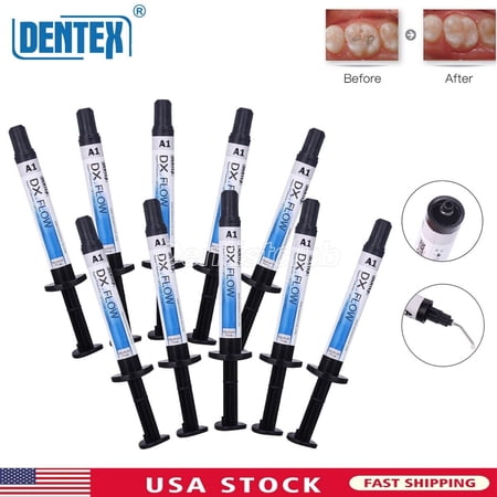 10X DX.FLOW Dental Flowable Light Cure Composite Resin Medium Flow A1 3g/Syringe