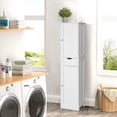 thumbnail image 3 of FANGSUM Tall Bathroom Cabinet, Storage Cabinet with 2 Doors & 1 Drawer, Narrow Floor Storage Cabinet with Adjustable Shelves for Bathroom, Living Room, Bedroom, White, 3 of 8