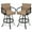 Brown, variant on Crestlive Products Ash Outdoor Aluminum All-Weather Swivel Patio Bar Stools (Set of 2)