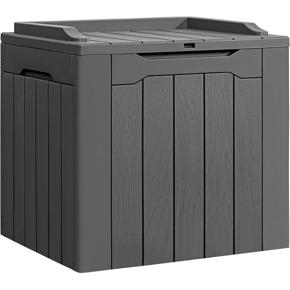 MorandiMal Deck Box 31 Gallon Waterproof Resin Small Deck Box with Lid, Indoor Outdoor Package Delivery Box, Organization and Storage for Patio Furniture, Garden Tools, Outdoor Cushions (Grey)