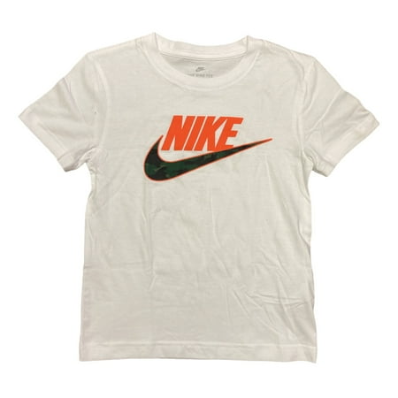 Nike Boy's Short Sleeve Easy Care Comfortable Crewneck Graphic Tee (White, 7)
