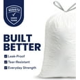 thumbnail image 2 of 8 Gallon Trash Bags -White Drawstring Garbage Can Liners - 200 Count - Leak-Resistant and Tear-Proof for Kitchen, Bathroom, Office, and Small Trash Cans 0.7 Mil, 2 of 4