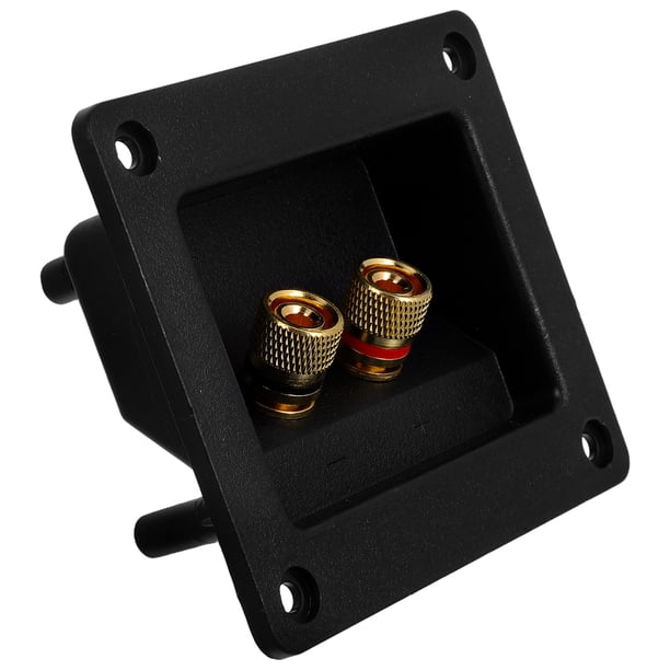 Terminal de altavoz cuadrado de 2 vías con postes de cobre puro, conector de audio para bricolaje para subwoofer estéreo