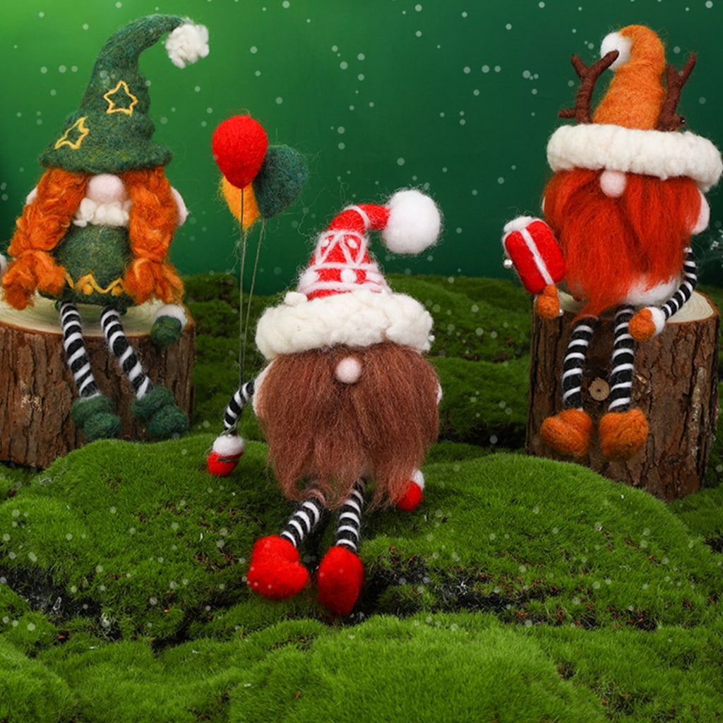 JZROCKER Gnomes Needle Felting Starter Kits Handmade Needle Felting Kits Wool Needle Felting Tool Kits with Felt Tool