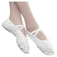 thumbnail image 3 of AnuirheiH Girls Dancing Shoes Ballet Elastic Band Dance Shoes Canvas Gymnastics Flats Split Sole Shoes, 3 of 8