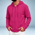 thumbnail image 6 of cfhntfmh Mens Zip up Sweatshirt Casual Drawstring Long Sleeve Hooded Jackets with Pockets Fall Trendy Clothing (Hot Pink,Small), 6 of 7