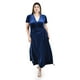 thumbnail image 5 of Vestido envolvente de terciopelo Roman Fashion /Tallas Extras, 3836 (Azul marino) azul marino 36, 5 of 6