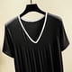 thumbnail image 5 of Karight Womens Soft Cotton T Shirt Dress Summer Short Sleeve Casual V Neck Sleepshirts Loose Long Nightdress House Dress, 5 of 6