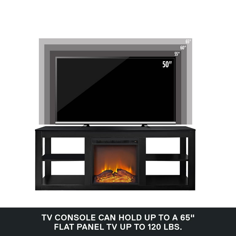 Ameriwood Home Parsons Electric Fireplace TV Stand for TVs up to 65