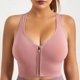 thumbnail image 1 of Ropa interior deportiva todo en uno para mujer, chaleco de yoga con espalda fruncida, cremallera, sin aros, para fitness, running, a prueba de golpes, de secado rápido, 1 of 6