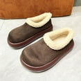 thumbnail image 2 of Wensltd Women Winter Fleece Lined Home Slippers Solid Color Round Toe Thick Soled Cotton Shoes Warm for Women, 2 of 6