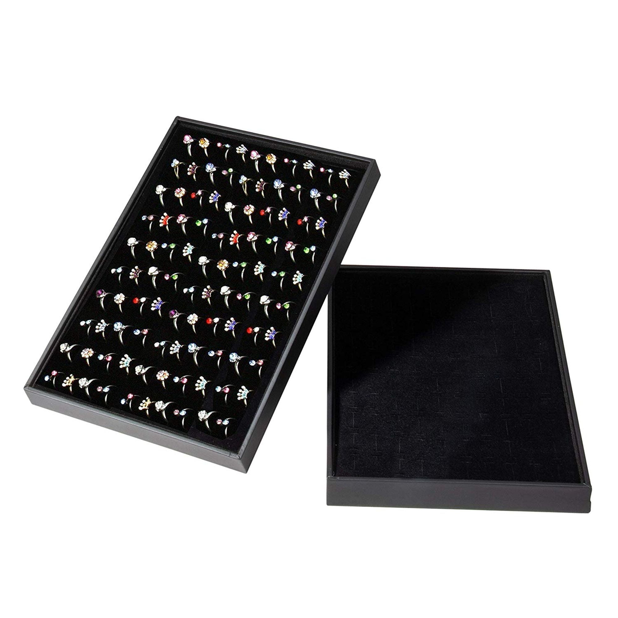 Juvale Ring Pad 2Pack Velvet Ring Display Pad with Faux Leather