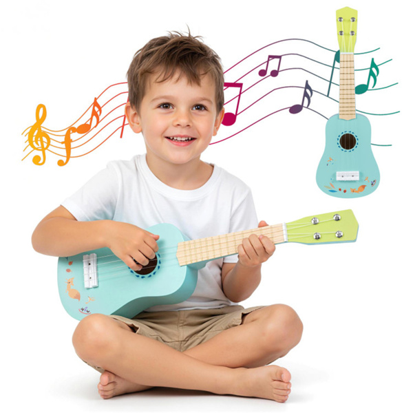 imerelez 21-Inch Kids Ukulele - Lightweight Compact Design, Premium Basswood Body with Nylon Strings (Light Blue)