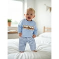 thumbnail image 4 of BemeyourBBs Boy 2-piece Outfit Long Sleeve Embroidery Sweatshirt Plaid with Pants, 4 of 9