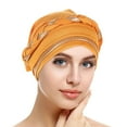 thumbnail image 2 of BKQCNKM Headbands for Women Headband for Washing Face Women Braid Hat Muslim Ruffle Cancer Turban Wrap Cap Headbands, Yellow One Size, 2 of 4