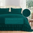 thumbnail image 3 of D.N.G. BEDDINGS 3 Piece Luxury 5 Inch Two Layer Ruffle Comforter Set Premium Super Soft, 800 TC, 100% Egyptian Cotton, Super Soft, Twin/Twin XL Size Teal Color, 3 of 7