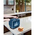 thumbnail image 3 of Blue Christmas Trees Toaster Cover 4 Slice, Large Kitchen Appliance Covers, Navy Winter Snowflakes Retro Plaid Toaster Oven Cover with Loop, Bread Machine Cover Polyester Dust Cover Protection, 3 of 4