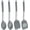 Gray, variant on Gray Kitchen Utensil Set of 4, Silicone Heads with Steel Handles, Solid Spatulas, Slotted Spoons, Turners for Non-Stick Cookware, Heat Resistant